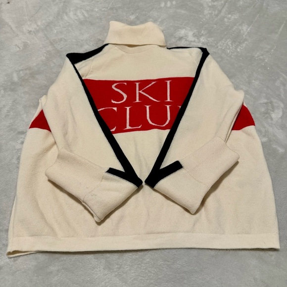 New Vineyard Vines Women's Cream and Red Ski club Sweater SZ: XS - Picture 6 of 9